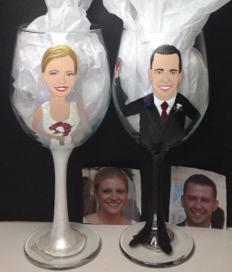 Custom Bride and Groom Wine Glasses