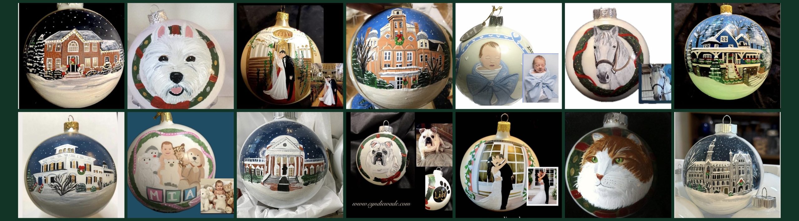 Hand-Painted Christmas Ornaments by Cyndie Wade