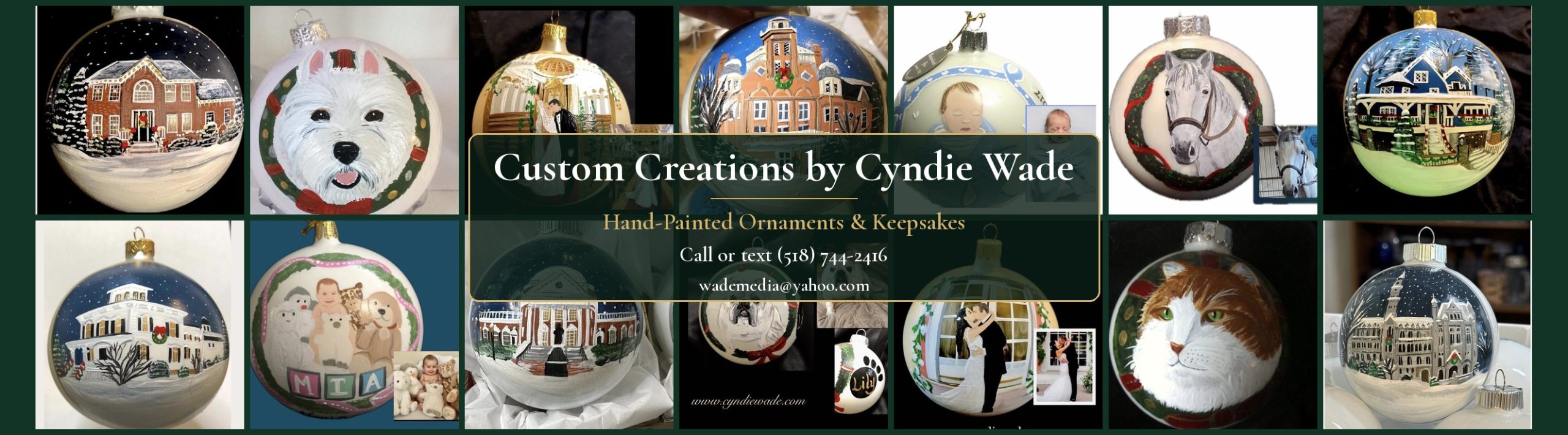 Hand-Painted Christmas Ornaments by Cyndie Wade